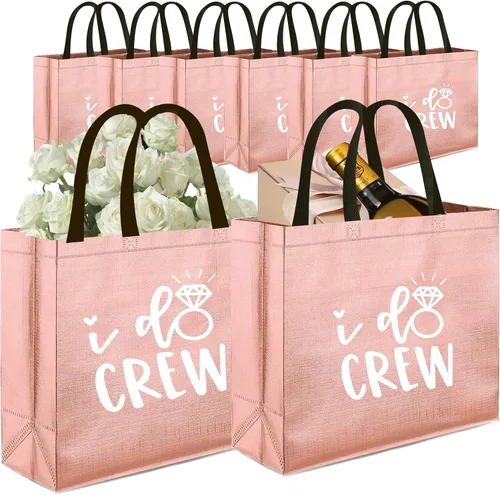 Miniatura 4 de CUTERUI GIFTED 1 bolsa de regalo no tejida de oro rosa para regalos de dama de honor, regalos de despedida de soltera