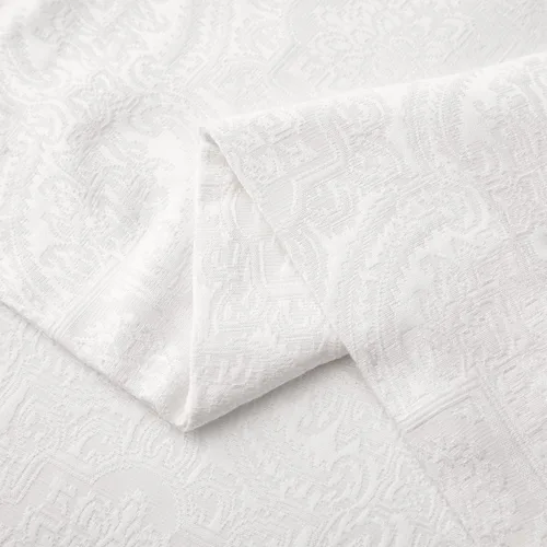 Miniatura 4 de HiEnd Accents - Juego de ropa de cama de campo francés Liza Matelassé con fundas de almohada y falda de cama, tamaño Queen, patrón de medallón