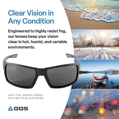 Miniatura 3 de Bullhead Safety Amberjack - Gafas de seguridad con lentes antiniebla y resistentes a los arañazos, gafas protectoras de policarbonato con protección