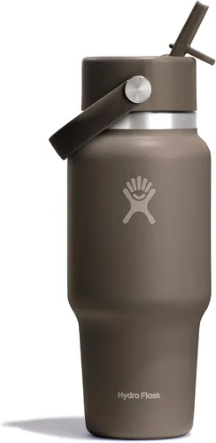 Miniatura 56 de Hydro Flask Botella de agua de viaje – Acero inoxidable aislado – Tapa ancha con pitillo, antiderrames, a prueba de fugas en 24 oz Trillium Pink