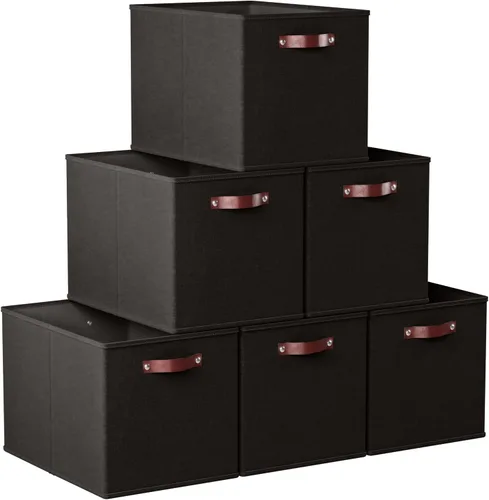 Miniatura 16 de Ornavo Home Cubos de Almacenamiento de 11 x 11 Pulgadas, Contenedores de Almacenamiento de Tela Plegables y Colapsables, Caja Organizadora de Cubo