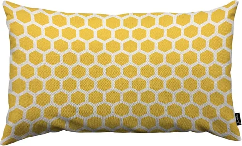 Miniatura 18 de HOSNYE Funda de cojín con diseño de panales de abeja, color amarillo y blanco, patrón abstracto de algodón y lino para sofá, cama, sofá, automóvil
