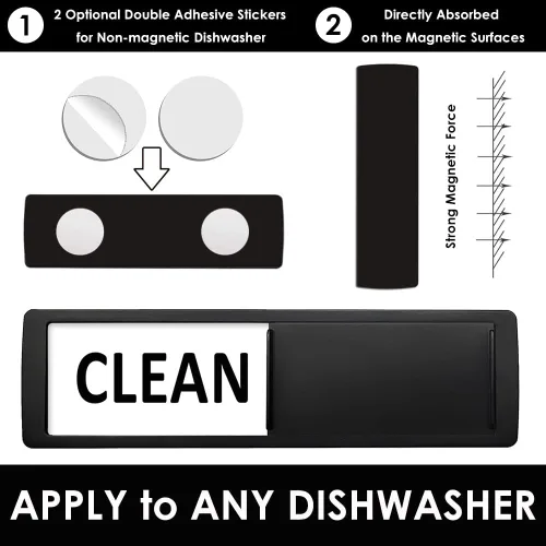 Miniatura 4 de Imán para lavavajillas con texto en inglés "Clean Dirty", accesorios para lavavajillas antiarañazos, imán suave súper fuerte con adhesivos