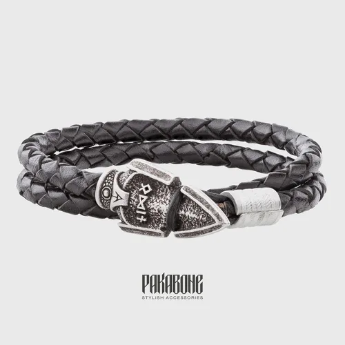 Miniatura 2 de Pulsera de cuero vikingo con pulsera de gungnir de Odín con símbolo mágico Valknut regalo para hombres y mujeres, brazalete nórdico para él y ella
