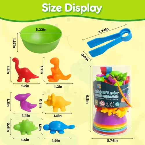 Miniatura 3 de Juguetes de Dinosaurios para Contar Juegos de Correspondencia con Tazones de Clasificación Juguete de Clasificación para Niños Pequeños Actividades