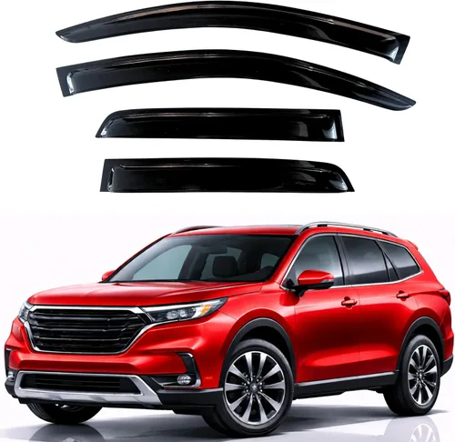 Miniatura 10 de KPY Visor de Ventana Compatible con Hyundai Accent Sedan 2012-2017, Protector de Lluvia de 4 Piezas Deflectores de Ventilación de Ventana Lateral