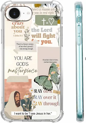 Miniatura 25 de Funda para Celular con Versículos de la Biblia, Colocación de Citas Cristianas de Jesús, Diseño Collage, Funda Protectora Suave de TPU de Moda