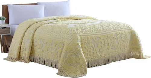 Miniatura 20 de Beatrice Home Fashions Colcha de Chenilla con Medallón, Full, Blanco
