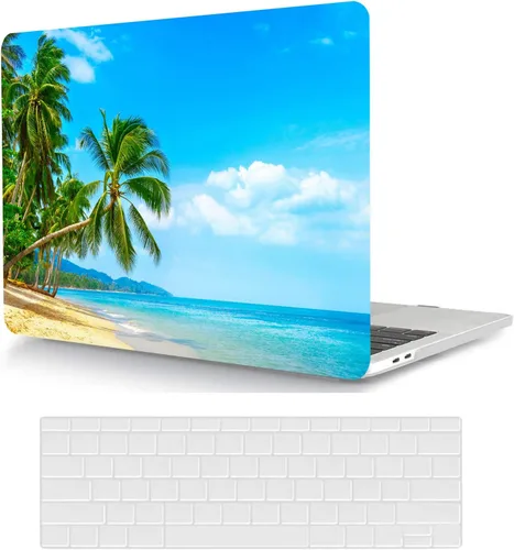 Miniatura 9 de Funda compatible con MacBook Air de 11 pulgadas, cubierta protectora de plástico y cubierta de teclado, grano de madera