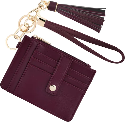 Miniatura 37 de KNGITRYI Billeteras pequeñas de pulsera para mujer RFID para tarjetas de crédito, cartera con llavero, cartera para tarjetas de crédito