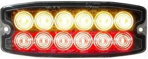 Miniatura 6 de Buyers Products 8890400 - Luz estroboscópica LED ultra fina de doble fila, 5 pulgadas, ámbar, 12 LED, patrones de flash síncronos y alternos, luz