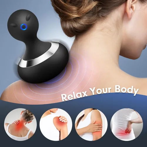 Miniatura 4 de Cordless Electric Handheld Massage Ball, Rechargeable Body Neck Massage Tool, Black