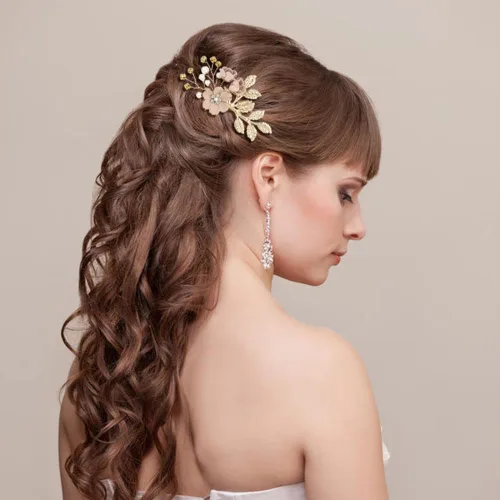 Miniatura 4 de inSowni - Juego de 20 peines laterales para el pelo con flores en tonos rosa polvoriento, azul y blanco, pinzas para el pelo con flores, pinzas