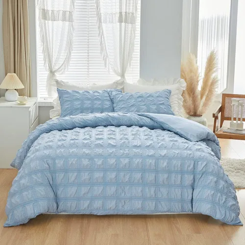 Miniatura 11 de Juego de edredón individual (66 x 90 pulgadas), color beige, ligero para todas las estaciones, juego de edredón y juego de cama con 1 almohada