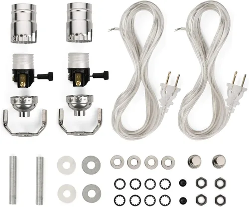 Miniatura 10 de Kit de lámpara – Kit de cableado eléctrico para hacer o reacondicionar lámparas – Kits de recableado de lámpara con instrucciones – Kit de lámpara