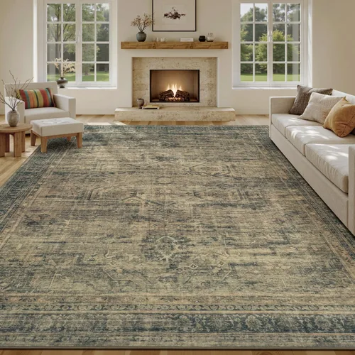 Miniatura 18 de Alfombra lavable de 2 x 3 pies, color beige floral, tapete para puerta de entrada interior, tapetes de cocina para piso, color blanco crema