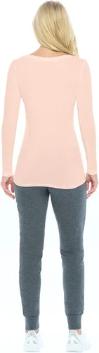 Miniatura 3 de Natural Uniforms Camiseta de manga larga extra ancha con cuello redondo para mujer