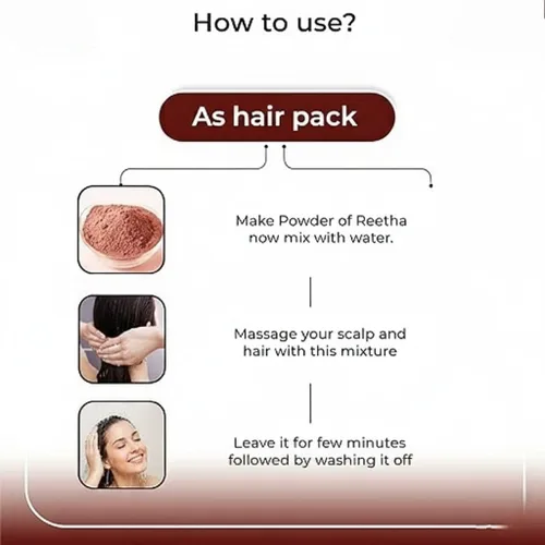 Miniatura 3 de 100% Pure & Natural Reetha Powder, Kunkudukai powder,Soapnut (200 Grams), for Hair Growth, Hair wash,Scalp and Skin care