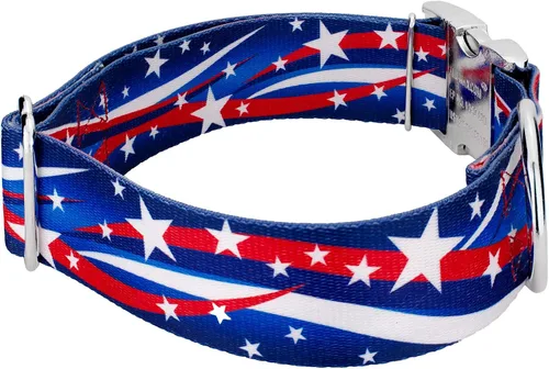 Miniatura 4 de Country Brook Petz HossFit Jr - Collar ancho de alta calidad para perro, colección Americana con diseños patrióticos (celebración americana, mediano)