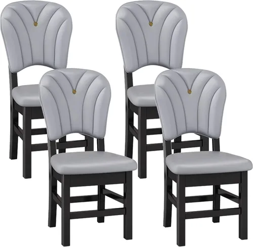 Miniatura 14 de Upholstered Leather Dining Room Chairs, Dining Chairs Set Kitchen Chair with Solid Wood Legs, Dining Room Side Chair for Bedroom, Vanity, Living