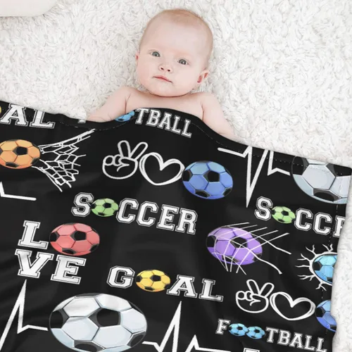 Miniatura 33 de Manta de fútbol para niñas, regalos de fútbol para niñas y niños, manta de franela de forro polar suave y cálida para niñas, regalos de fútbol