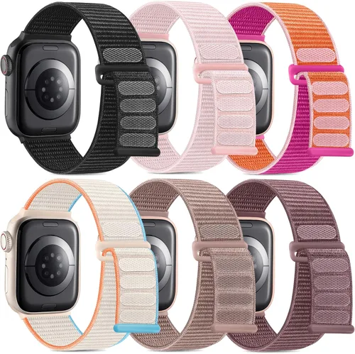 Miniatura 20 de WJK Correas elásticas de nailon compatibles con correas de Apple Watch de 1.496 in 1.575 in 1.614 in 1.654 in 1.732 in 1.772 in 1.811 in 1.929 in