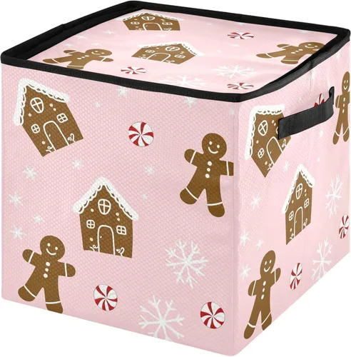 Miniatura 23 de Cesta de almacenamiento para adornos de Navidad, búfalo a cuadros, negro y blanco, contenedor de almacenamiento de invierno con separadores