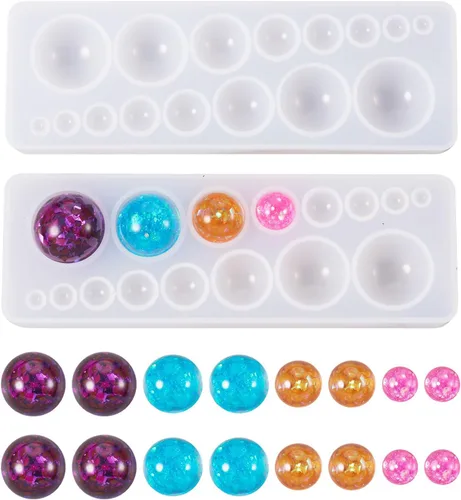 Miniatura 16 de Craftdady Molde de silicona con gemas de cabujón de 10 cavidades, molde de fundición de resina ovalada para resina epoxi UV, bricolaje
