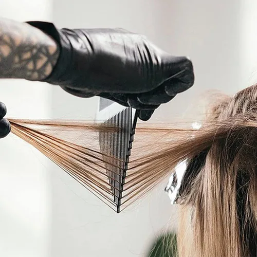 Miniatura 6 de Peine de peluquería Peine profesional antiestático Peine para el cabello Diseño de dientes divididos Peine de pelo de doble propósito para peinar
