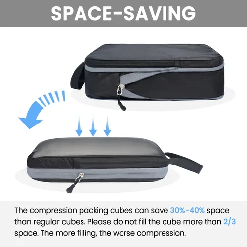 Miniatura 80 de BAGAIL 4 Set/6 Set Ultraligero Compresión Embalaje Cubos Organizador de Embalaje para Accesorios de Viaje Equipaje Maleta Mochila