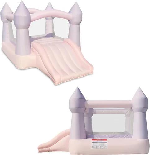 Miniatura 2 de Bounceland Bouncy Castle Daydreamer Casa Inflable Temática de Algodón de Azúcar, Casa Inflable Pastel con Tobogán, 12 pies de largo x 9 pies