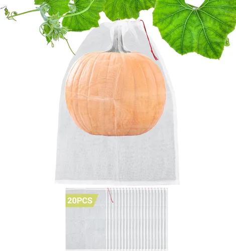 Miniatura 23 de Bolsas protectoras de frutas de malla, 50 bolsas de frutas grandes de 14 x 21 pulgadas para árboles frutales, bolsa de malla duradera para jardín