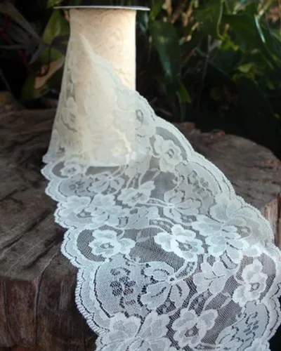Miniatura 5 de AK-Trading - Cinta de encaje con patrón floral blanco de 1 pulgada de ancho x 25 yardas para decoración, diseño floral y manualidades