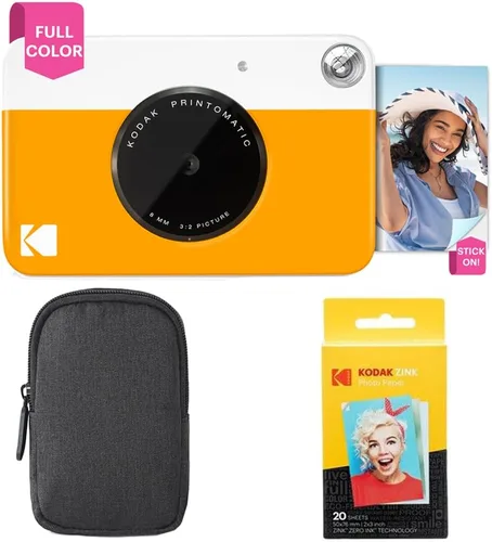 Miniatura 15 de Kodak Printomatic - Paquete de inicio de cámara de impresión instantánea a todo color + estuche de transporte + papel fotográfico Zink de 20 Negro