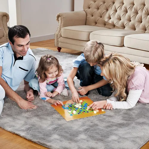 Miniatura 4 de Alfombras grandes de área para sala de estar, alfombras mullidas y peludas de felpa suave para dormitorio, alfombra de suelo interior para niños