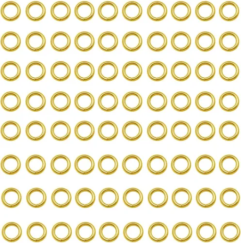 Miniatura 8 de 100 anillos divididos de acero inoxidable chapados en oro, anillos de salto para hacer joyas, collares, pulseras, aretes, llavero, manualidades