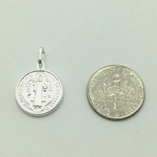 Miniatura 3 de Plata de Ley 925Colgante De San Benito 25x 15mm925plata medalla de San Benito 25x 15mm