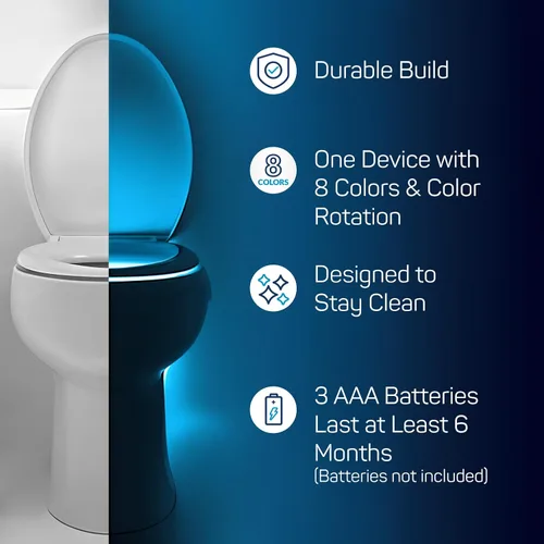Miniatura 5 de 2 unidades. La luz nocturna original para taza de inodoro. Divertido y útil dispositivo con sensor de movimiento para el baño. Idea de regalo