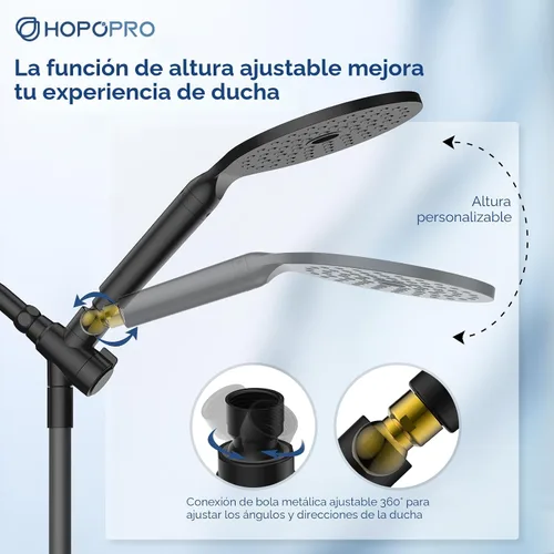 Miniatura 6 de Combo de cabezales de ducha de mano con filtro doble, conjunto de cabezales de ducha de lluvia de alta presión de 15 modos HOPOPRO con filtro