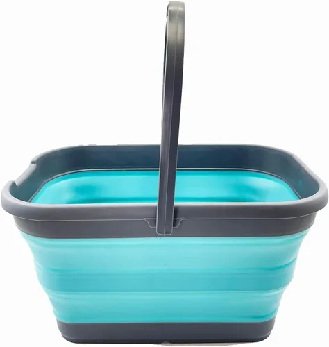 Miniatura 12 de SAMMART Cubo de agua plegable rectangular de 12 litros (3.1 galones) para campamento, pesca (gris (juego de 2))