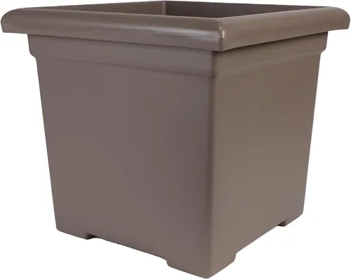 Miniatura 20 de The HC Companies Maceta cuadrada Accent con drenaje – Macetas clásicas para plantas de exterior y plantas de interior – Maceta cuadrada ligera