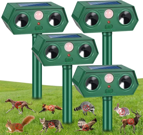 Mapache ultrasónico solar 2025 Fortress Pro, dispositivos repelentes de ciervos y gatos, repelente de animales, ardilla, conejo disuasorio al aire