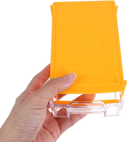 Miniatura 5 de Caja organizadora de cajones de escritorio modular apilable con múltiples contenedores de almacenamiento de plástico amarillo compacto