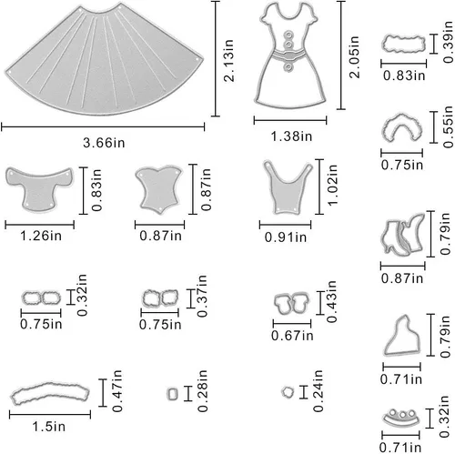 Miniatura 2 de Troqueles de corte de metal para mujer, Navidad, Papá Noel, falda de vestido, plantillas en relieve, molde de plantilla para álbum de recortes