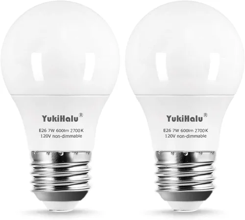 YukiHalu, Bombilla A15 para electrodomésticos, equivalente a 60 W para campana extractora/bombilla de refrigerador/luz de ventilador de techo, 600