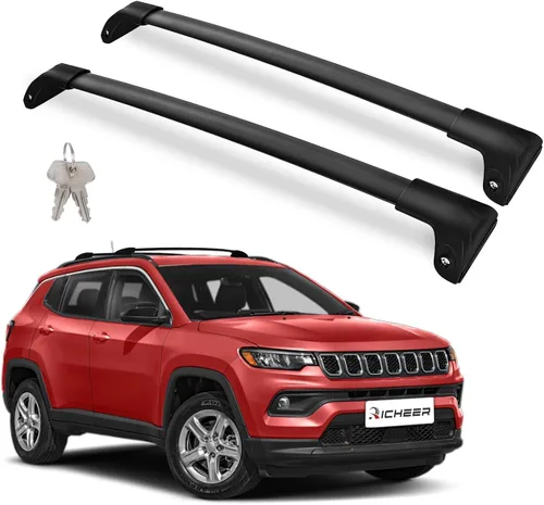Miniatura 11 de Richeer Barras transversales de techo con cerradura de 300 libras para Grand Cherokee Altitude/SRT/Trackhawk 2011-2022 con molduras negras de techo