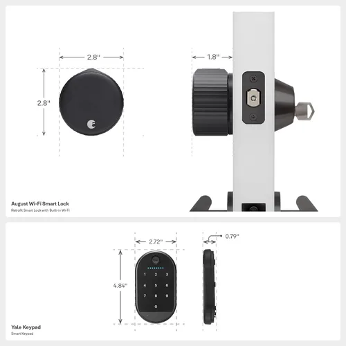 Miniatura 3 de Cerradura inteligente Wi-Fi Yale August con teclado, negra Entrada sin llave, teclado digital táctil, escáner de huellas dactilares