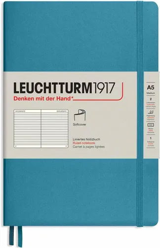 Miniatura 19 de LEUCHTTURM1917 - Cuaderno de tapa blanda mediano A5 - 123 páginas numeradas para escritura y diario (Verde bosque, liso)