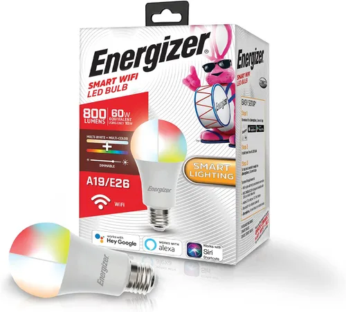 Miniatura 8 de Energizer Connect Smart A19 - Bombilla LED RGB multicolor y multicolor con control de voz y acceso remoto a través de tu teléfono inteligente