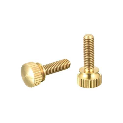 Miniatura 15 de uxcell 2 tornillos moleteados para el pulgar, pernos de hombro de latón M5x8mm, perillas de agarre escalonadas para PC, electrónicos, mecánicos